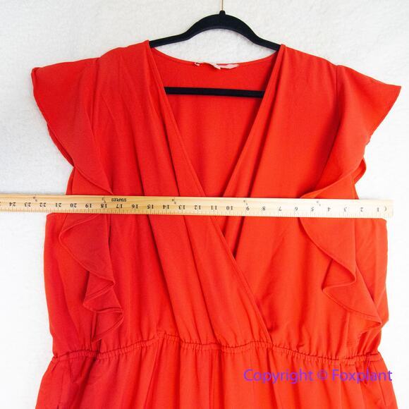 ANTHROPOLOGIE x HUTCH Crepe Flutter Sleeve Wide Leg Jumpsuit, plus size 2X - Picture 7 of 14